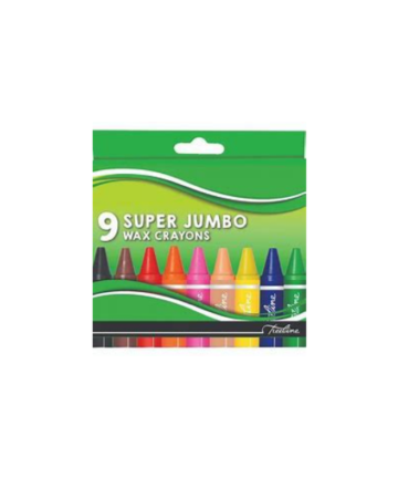 Super Jumbo Wax Crayons 9 Piece Box-10 Assorted