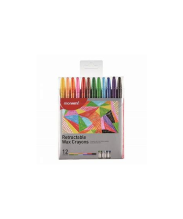 Retractable Wax Crayons 12 Piece Box-12 Assorted