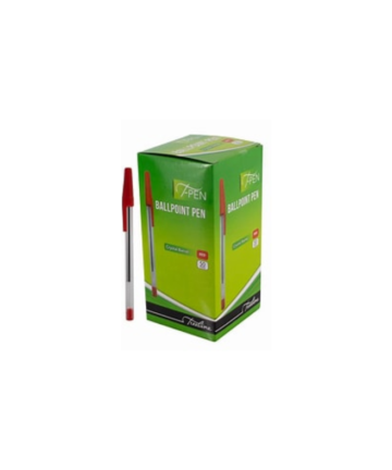 T-Pen Crystal Barrel Ballpoint Pen Box-50 Red