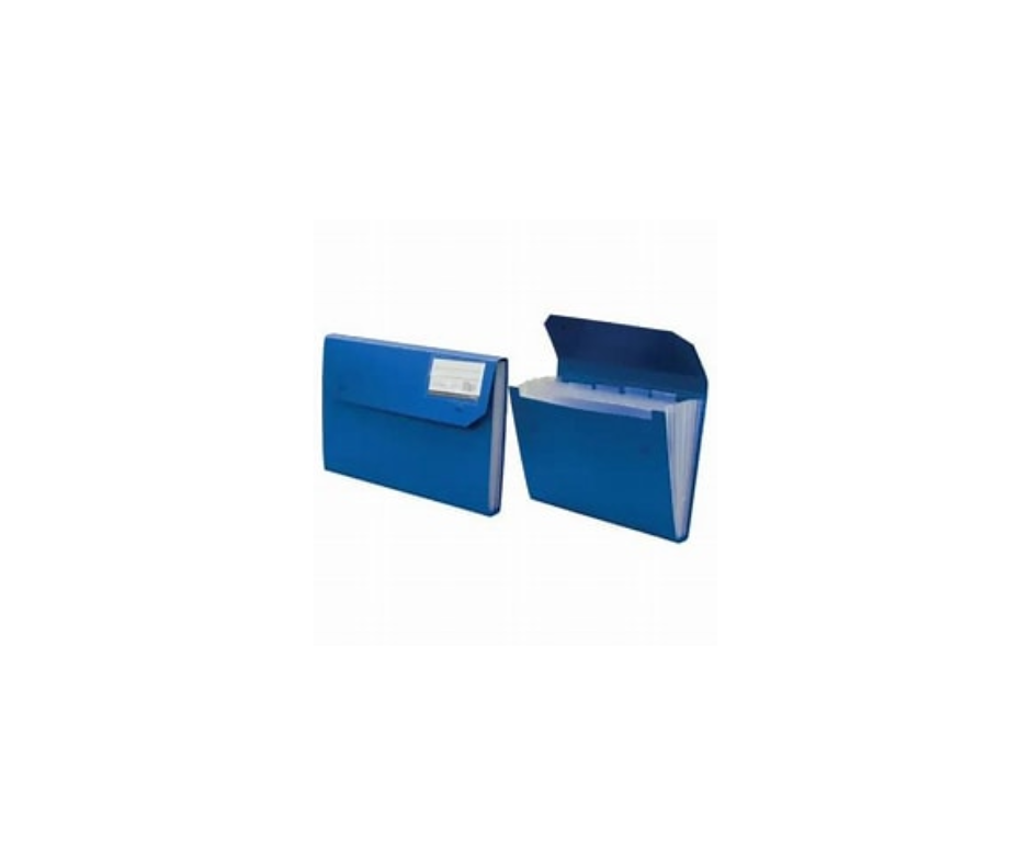Expanding File PVC- 6 Division with Labels Each Blue – Harness Wind & Sun