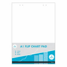 Flip Chart Pads A1 (860 x 610) Padded 30’s Punched Pkt-5 White Bond