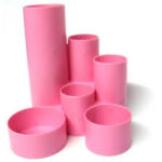 Desktop Organisers 6 Cylinders Each Hot Pink