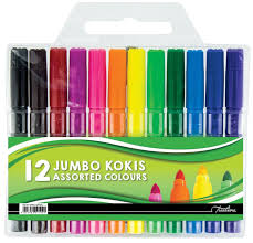 Koki Pens 12's Jumbo Felt Pens Box-10 Assorted