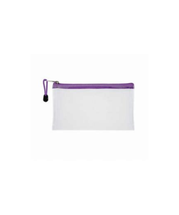 Translucent 22cm Pencil Bag With Zip- Each Purple