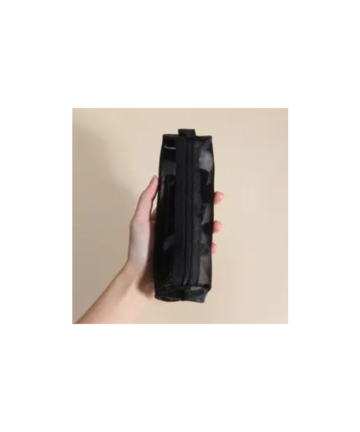 Translucent 22cm Pencil Bag With Zip - Each Black