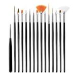 Paint Brushes Artist Brush Set - 15 piece Each Black