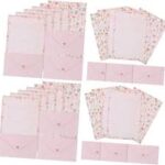 Writing Paper & Envelope Sets consist of : 6 x A5 Double sided printed writing paper 3 x C6 Envelopes Each Pink Floral