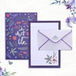 Writing Paper & Envelope Sets consist of : 6 x A5 Double sided printed writing paper 3 x C6 Envelopes Each Plum Floral