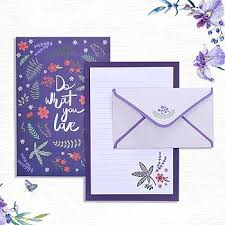 Writing Paper & Envelope Sets consist of : 6 x A5 Double sided printed writing paper 3 x C6 Envelopes Each Plum Floral