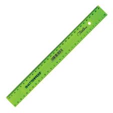 Rulers Plastic Treeline 30cm Shatterproof Rulers Pkt-10 Green