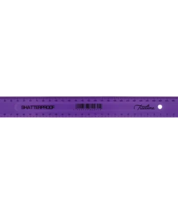 Rulers Plastic Treeline 30cm Shatterproof Rulers Pkt-10 Purple