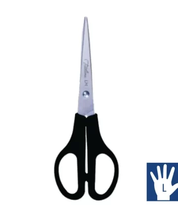 Scissors Black Handle 165mm 1.5mm Blade - Left Handed Box-6 Black
