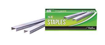 Staples 26/6 Staples 5000 per box Box-20 Silver