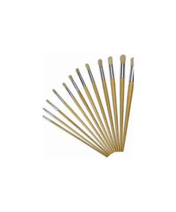 Long Handle Brushes Round Synthetic Size 9 Box-12 Beige