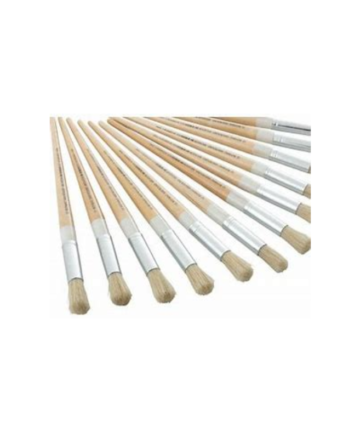 Long Handle Brushes Round Synthetic Size 12 Box-12 Beige